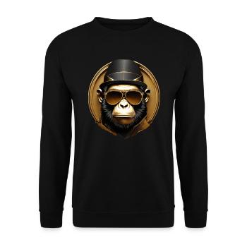 Golden Gorilla Gentleman - Unisex Sweatshirt - black - Front - Alina (178cm) & Michal (187cm)