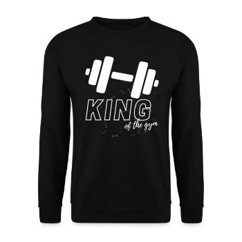 ROI de la salle de sport style haltère blanc - Sweat-shirt Unisexe - noir - Devant - Alina (178cm) & Michal (187cm)