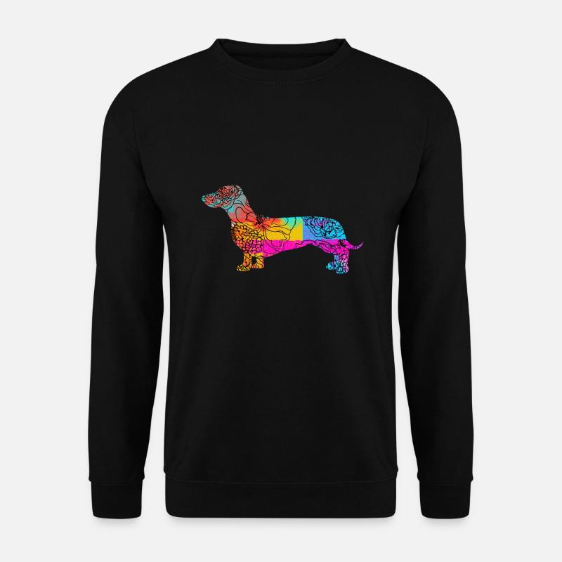 Dackel Dachshund Flowers - Unisex Pullover - Schwarz