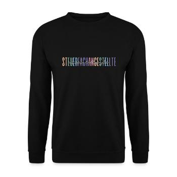 examinierte Steuerfachangestellte - buntes Design - Unisex Pullover - Schwarz - Vorne - Alina (178cm) & Michal (187cm)