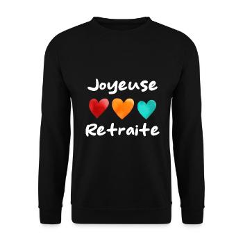 Retraite. Bonne Retraite. Joyeuse Retraite - Sweat-shirt Unisexe - noir - Devant - Alina (178cm) & Michal (187cm)