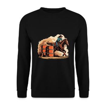 Barrel Racer Rodeo - Unisex Sweatshirt - black - Front - Alina (178cm) & Michal (187cm)
