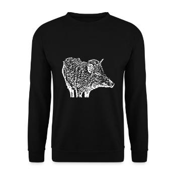 Wild boar Wild boar Pig Sow Pigs - Unisex Sweatshirt - black - Front - Alina (178cm) & Michal (187cm)
