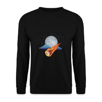 Planet meteorite moon sky stars - Unisex Sweatshirt - black - Front - Alina (178cm) & Michal (187cm)