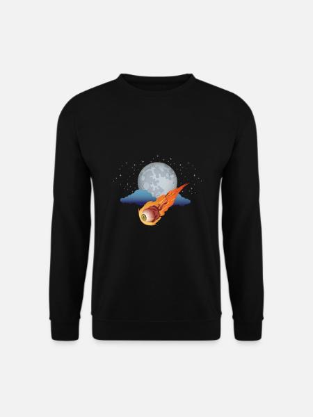 Planète météorite lune ciel étoiles - Sweat-shirt Unisexe - noir