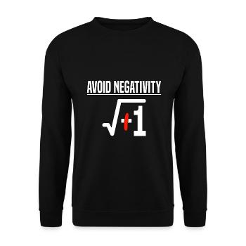 Avoid Negativity Root -1 Math Teacher - Unisex Sweatshirt - black - Front - Alina (178cm) & Michal (187cm)