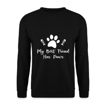 My Best Friend Has Paws Cute Cat Paw Cat - Sweat-shirt Unisexe - noir - Devant - Alina (178cm) & Michal (187cm)