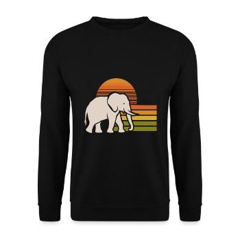 Vintage Elephant Wild Animal - Unisex Sweatshirt - black - Front - Alina (178cm) & Michal (187cm)