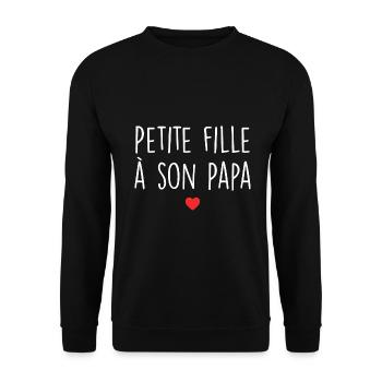 Petite Fille à Son Papa | Naissance | Enfant - Sweat-shirt Unisexe - noir - Devant - Alina (178cm) & Michal (187cm)