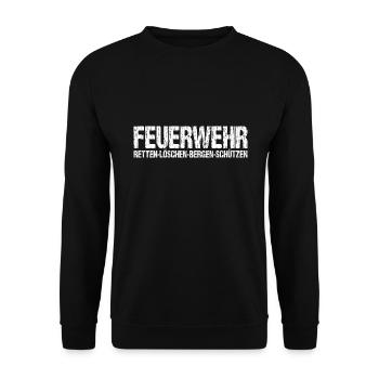 Feuerwehr - Unisex Pullover - Schwarz - Vorne - Alina (178cm) & Michal (187cm)