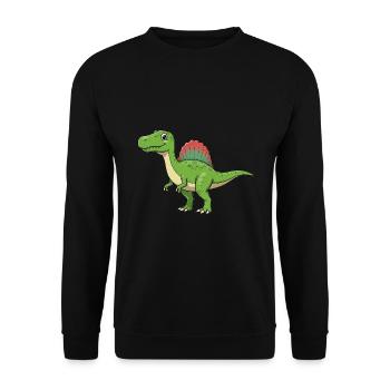 Dino Cartoon Spinosaurus - Unisex Pullover - Schwarz - Vorne - Alina (178cm) & Michal (187cm)