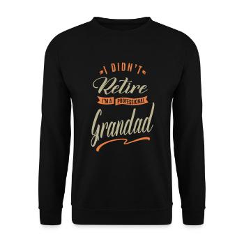 Professioneller Opa - Unisex Pullover - Schwarz - Vorne - Alina (178cm) & Michal (187cm)