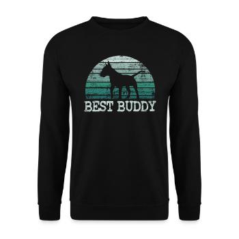 Cadeau d'amant de chien Bull Terrier Vintage - Sweat-shirt Unisexe - noir - Devant - Alina (178cm) & Michal (187cm)