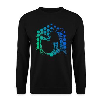 Batteur hommes Femme Batteur Batterie Kit - Sweat-shirt Unisexe - noir - Devant - Alina (178cm) & Michal (187cm)