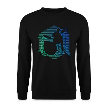 Percussionniste Batteur Hommes Batterie - Sweat-shirt Unisexe - noir - Devant - Alina (178cm) & Michal (187cm)