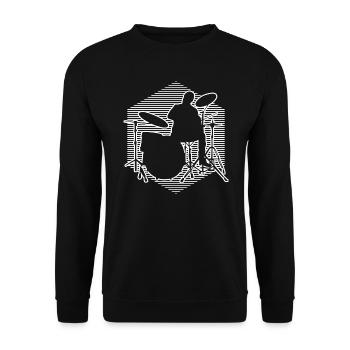 Drum Kit Drummer Percussionist Drums - Unisex Sweatshirt - black - Front - Alina (178cm) & Michal (187cm)