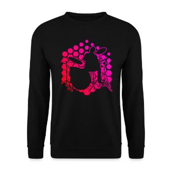 Drummer Batterie Femme Batterie Homme - Sweat-shirt Unisexe - noir - Devant - Alina (178cm) & Michal (187cm)