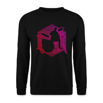 Women's Percussionist Drums Drummer - Unisex Sweatshirt - black - Front - Alina (178cm) & Michal (187cm)