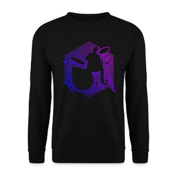 Drummer Drum Kit Ladies Drummer DrumSpie - Unisex Sweatshirt - black - Front - Alina (178cm) & Michal (187cm)