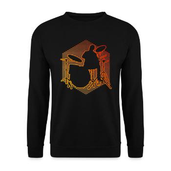 Batterie Batteur Kit Batterie Dames - Sweat-shirt Unisexe - noir - Devant - Alina (178cm) & Michal (187cm)