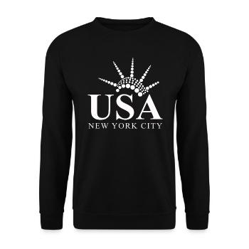 Cadeau de la Statue de la Liberté de New York aux États-Unis - Sweat-shirt Unisexe - noir - Devant - Alina (178cm) & Michal (187cm)