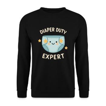 Diaper change pro - Unisex Sweatshirt - black - Front - Alina (178cm) & Michal (187cm)