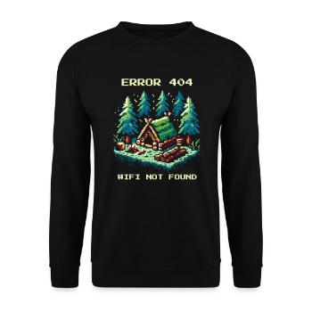 Erreur 404 WiFi non trouvé Bushcraft Gaming - Sweat-shirt Unisexe - noir - Devant - Alina (178cm) & Michal (187cm)