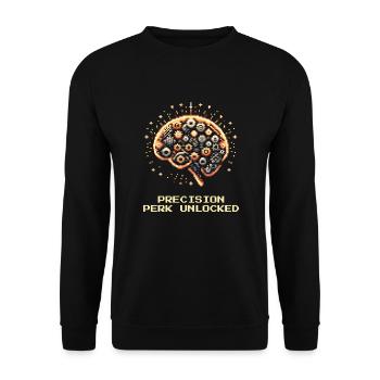 Precision Perk Entsperrt Feinmechanik Skill Punkt - Unisex Pullover - Schwarz - Vorne - Alina (178cm) & Michal (187cm)