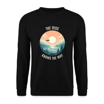 Disc Knows The Way | Disc Golf Flight Instinkt - Unisex Pullover - Schwarz - Vorne - Alina (178cm) & Michal (187cm)