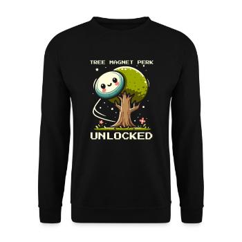 Aimant d’arbre | Arbres de disc golf lançant des chaînes de précision - Sweat-shirt Unisexe - noir - Devant - Alina (178cm) & Michal (187cm)