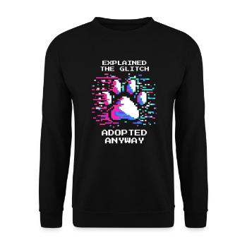 Adopté malgré un pépin | Refuge pour animaux amour des animaux - Sweat-shirt Unisexe - noir - Devant - Alina (178cm) & Michal (187cm)