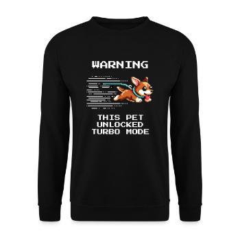 Attention : Turbo Tier actif | Refuge pour animaux Niveau d’énergie - Sweat-shirt Unisexe - noir - Devant - Alina (178cm) & Michal (187cm)