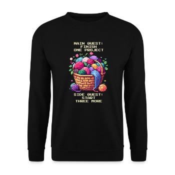 Crochet Quest: One Project, Three More - Unisex Sweatshirt - black - Front - Alina (178cm) & Michal (187cm)