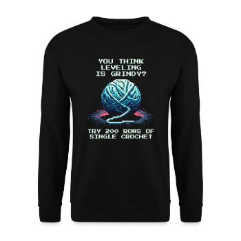 200 Rows Single Crochet | Crochet Patience - Unisex Sweatshirt - black - Front - Alina (178cm) & Michal (187cm)