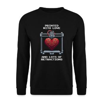 Printed with Love | Retraction Quality 3D Printing - Unisex Sweatshirt - black - Front - Alina (178cm) & Michal (187cm)