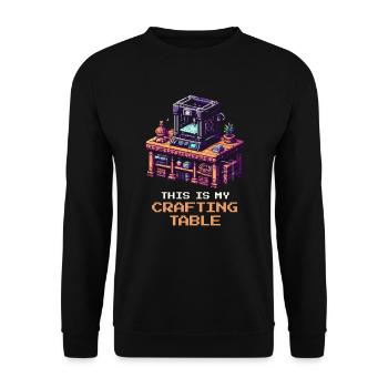 3D-Druck Crafting Table | Druckbett Setup - Unisex Pullover - Schwarz - Vorne - Alina (178cm) & Michal (187cm)
