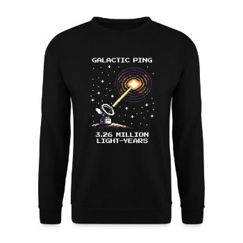 Galaktische Distanz | Lichtjahre Astronomie Sterne - Unisex Pullover - Schwarz - Vorne - Alina (178cm) & Michal (187cm)