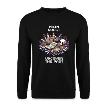 Main Quest Past | Archaeology History - Unisex Sweatshirt - black - Front - Alina (178cm) & Michal (187cm)