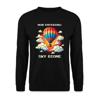 Sky Biome Reached | Balloon Ride Thermals Sky - Unisex Sweatshirt - black - Front - Alina (178cm) & Michal (187cm)