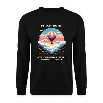 Luftströmung chaotisch | Ballonfahrt Thermik - Unisex Pullover - Schwarz - Vorne - Alina (178cm) & Michal (187cm)