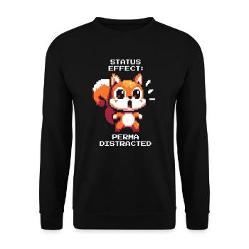 Ablenkungsstatus: Dauerhaft | ADHS Reizchaos - Unisex Pullover - Schwarz - Vorne - Alina (178cm) & Michal (187cm)