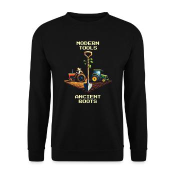 High-tech & court tradition | Modern agriculture - Unisex Sweatshirt - black - Front - Alina (178cm) & Michal (187cm)