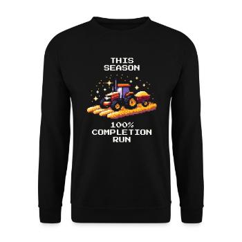 Season Run | 100% Harvest & Operational Goals - Unisex Sweatshirt - black - Front - Alina (178cm) & Michal (187cm)