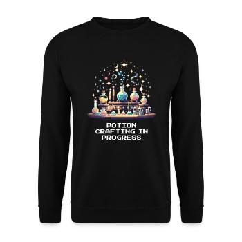 Healing potion in progress | Bartender during the mixing process - Unisex Sweatshirt - black - Front - Alina (178cm) & Michal (187cm)