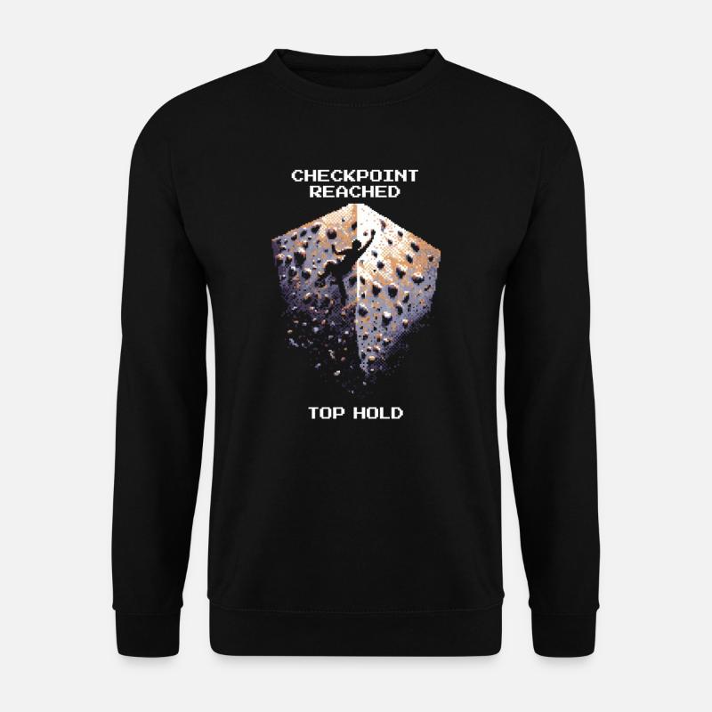 Checkpoint: Top | Bouldern Pixel Art - Unisex Pullover - Schwarz