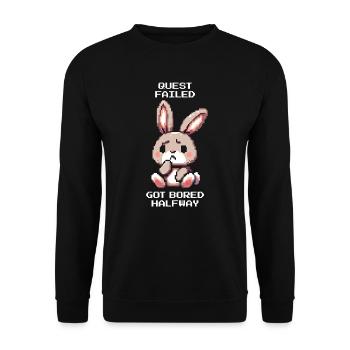 Task aborted | ADHD Boredom Debuff - Unisex Sweatshirt - black - Front - Alina (178cm) & Michal (187cm)