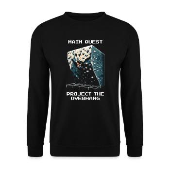 Projet : Porte-à-faux | Bloc Pixel Art - Sweat-shirt Unisexe - noir - Devant - Alina (178cm) & Michal (187cm)