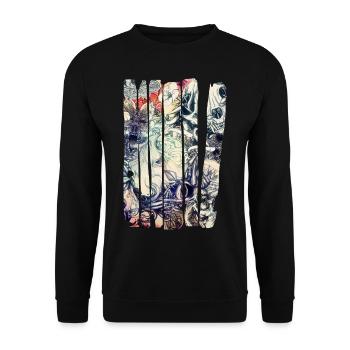 Flower and skull - Unisex Sweatshirt - black - Front - Alina (178cm) & Michal (187cm)
