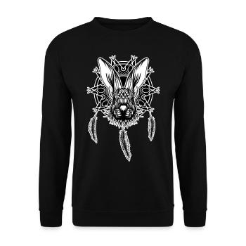 lapin - Sweat-shirt Unisexe - noir - Devant - Alina (178cm) & Michal (187cm)