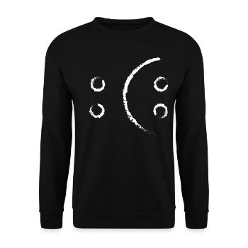 fröhlich oder traurig deine Entscheidung-weiß - Unisex Pullover - Schwarz - Vorne - Alina (178cm) & Michal (187cm)